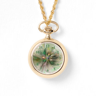 Kleurrijke Fantasy Modern Abstracte fractale venti Horloge