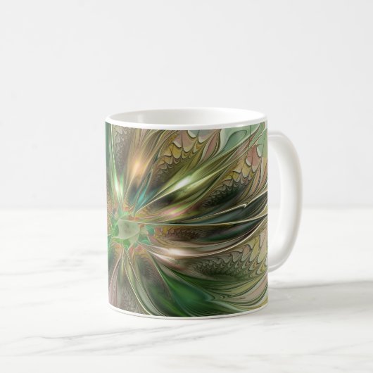 Kleurrijke Fantasy Modern Abstracte fractale venti Koffiemok (Voorkant rechts)