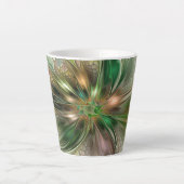 Kleurrijke Fantasy Modern Abstracte fractale venti Latte Mok (Voorkant)