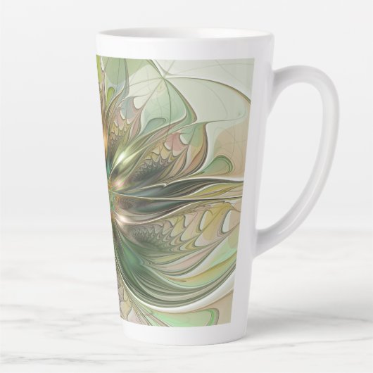 Kleurrijke Fantasy Modern Abstracte fractale venti Latte Mok (Rechts)