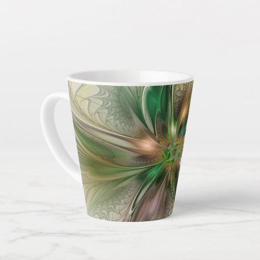 Kleurrijke Fantasy Modern Abstracte fractale venti Latte Mok (Linkerhoek)