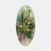 Kleurrijke Fantasy Modern Abstracte fractale venti Metalen Ornament (Voorkant links)