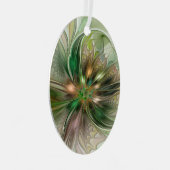 Kleurrijke Fantasy Modern Abstracte fractale venti Metalen Ornament (Voorkant Rechts)