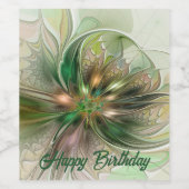 Kleurrijke Fantasy Modern Abstracte fractale venti Wijn Etiket (Enkel label)