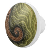 Kleurrijke Fantasy Modern Spiral Fractal Keramische Knop (Rechts)