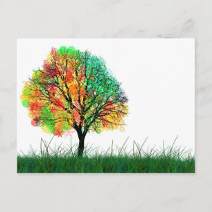 Kleurrijke Fantasy Tree Illustration Briefkaart