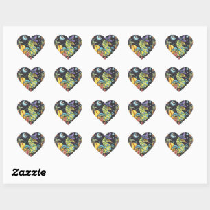 KLEURRIJKE FANTASY ZEEPAARDJE, HEKS IN HALLOWEEN Z HART STICKER