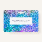 Kleurrijke Faux Flitter White Accent Badge (Achterkant)