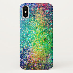 Kleurrijke Faux Glitter Achtergrond iPhone X Hoesje