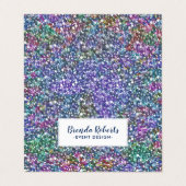 Kleurrijke faux glitter visitekaartjes (Buitenkant ongevouwen)