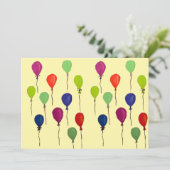 Kleurrijke feestballonnen kaart (Staand voorkant)