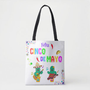 Kleurrijke feestelijke Cinco de Mayo 2025 Dansende Draagtas