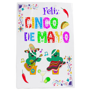 Kleurrijke feestelijke Cinco de Mayo 2025 Dansende Medium Cadeauzakje
