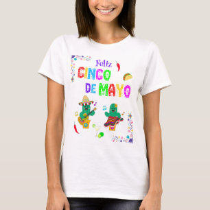 Kleurrijke feestelijke Cinco de Mayo 2025 Dansende T-shirt