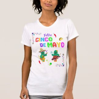 Kleurrijke feestelijke Cinco de Mayo 2025 Dansende T-shirt