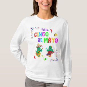 Kleurrijke feestelijke Cinco de Mayo 2025 Dansende T-shirt