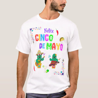 Kleurrijke feestelijke Cinco de Mayo 2025 Dansende T-shirt