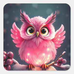 Kleurrijke feestelijke kerst uil Stickers