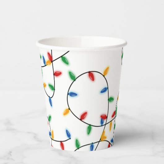 Kleurrijke feestelijke kerstfeestlichten papieren bekers (Links)