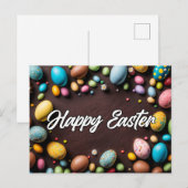 Kleurrijke Feestelijke Lente Paascollage Briefkaart (Voorkant / Achterkant)