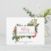 Kleurrijke feestflora met etiket feestdagenkaart (Staand voorkant)