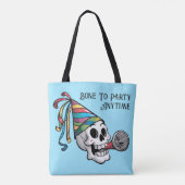 Kleurrijke feestschedel draagtas (Achterkant)