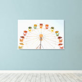 Kleurrijke Ferris Wheel Stretted Canvas Art (Insitu (Houten vloer))