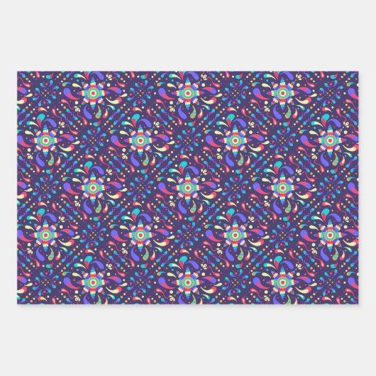 Kleurrijke Fiesta Blue Inpakpapier Vel (Voorkant)