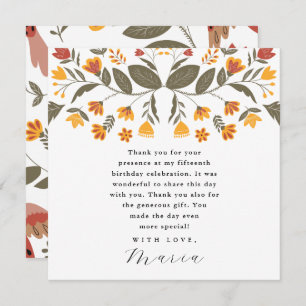 Kleurrijke Fiesta Floral 15e verjaardag dank u Kaart