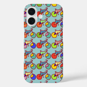 kleurrijke fietsen iPhone 16 hoesje