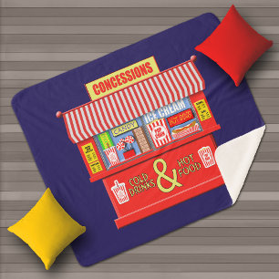 Kleurrijke filmtheaterconcessiestandaard sherpa deken