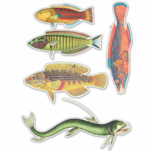 Kleurrijke Fish Art Natuur Oceaandieren Sticker
