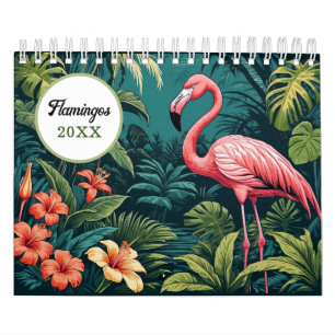  kleurrijke flamingo illustraties kalender