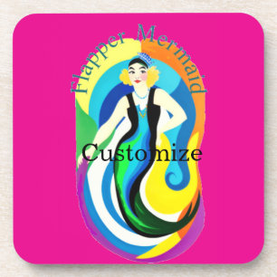 Kleurrijke Flapper Zeemeermin Thunder_Cove Bier Onderzetter