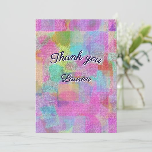 Kleurrijke flat dank u kaart (Staand voorkant)