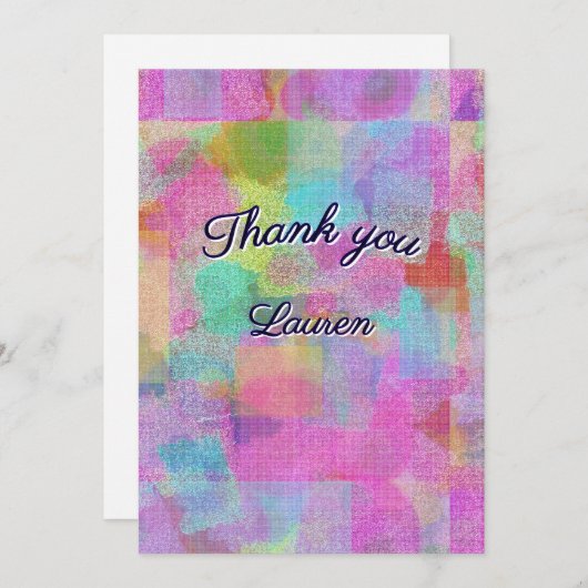 Kleurrijke flat dank u kaart (Voorkant / Achterkant)