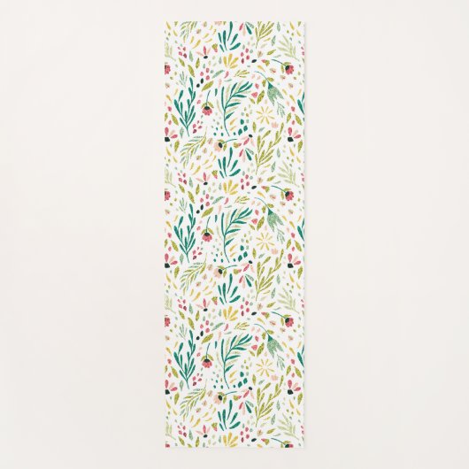 Kleurrijke flesbloemen en flespatroon yogamat (Voorkant)