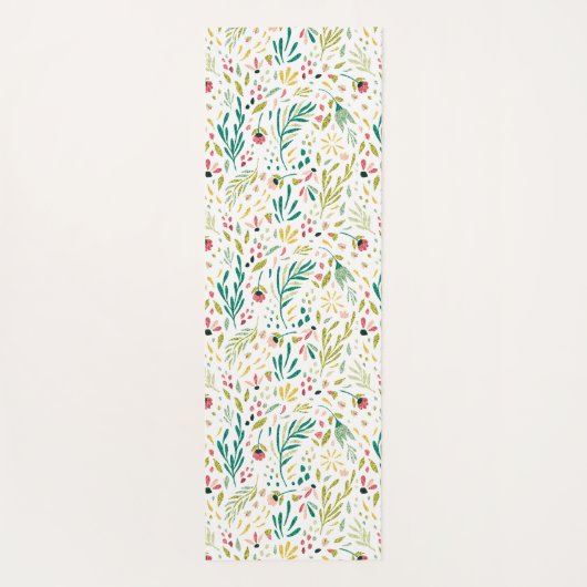 Kleurrijke flesbloemen en flespatroon yogamat (Achterkant)