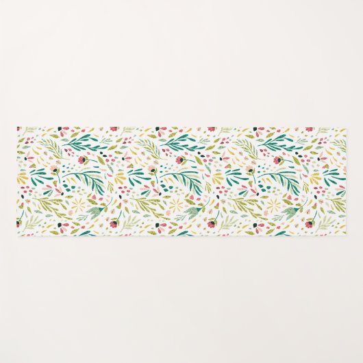 Kleurrijke flesbloemen en flespatroon yogamat (Voorkant (horizontaal))