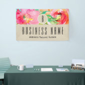 Kleurrijke flora Modern Rustic Botanical Kraft Spandoek (Beurs)