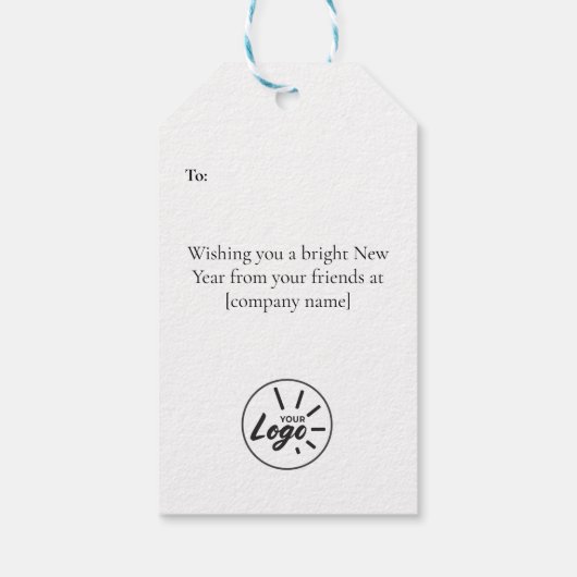 Kleurrijke Floral Custom-Branded Happy Holiday Cadeaulabel (Achterkant)