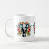 Kleurrijke Floral Elephant Koffiemok (Links)