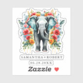 Kleurrijke Floral Elephant Sticker (Vel)