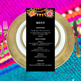 Kleurrijke Floral Fiesta Mexicaanse bruiloft menu