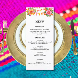 Kleurrijke Floral Fiesta Mexicaanse bruiloft menu