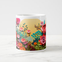 "Kleurrijke Floral Garden Coffee Mok"
