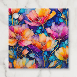 Kleurrijke Floral Ink Art Gift Labels