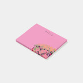 Kleurrijke  Floral Let's Bloom + aangepaste naam Post-it® Notes (Schuin)