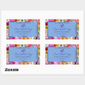 Kleurrijke "Floral Light Blue Product Labels Diamo (Vel)