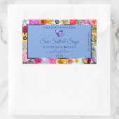 Kleurrijke "Floral Light Blue Product Labels Diamo (Tas)